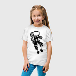 Футболка хлопковая детская Космонавт, цвет: белый — фото 2