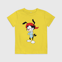 Футболка хлопковая детская Вакко Уорнер Animaniacs, цвет: желтый