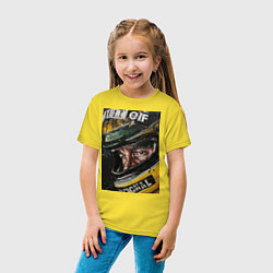 Футболка хлопковая детская Айртон Сенна, цвет: желтый — фото 2