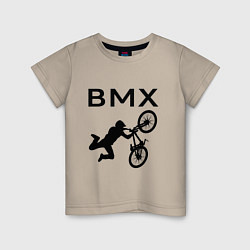 Футболка хлопковая детская Велоспорт BMX Z, цвет: миндальный