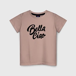 Футболка хлопковая детская Bella Ciao, цвет: пыльно-розовый