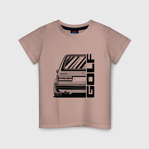 Детская футболка Volkswagen Golf Z / Пыльно-розовый – фото 1