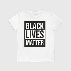 Футболка хлопковая детская BLACK LIVES MATTER, цвет: белый