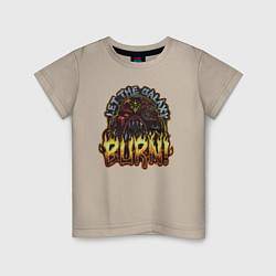 Футболка хлопковая детская Lets the galaxy burn, цвет: миндальный