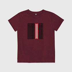 Футболка хлопковая детская БУМАЖНЫЙ ДОМ, цвет: меланж-бордовый