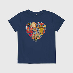 Футболка хлопковая детская LOVE RUSSIA, цвет: тёмно-синий