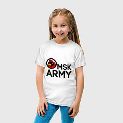 Футболка хлопковая детская Omsk army цвета белый — фото 2