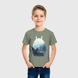 Футболка хлопковая детская Тоторо, цвет: авокадо — фото 2