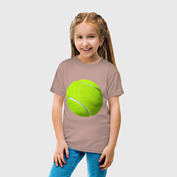Футболка хлопковая детская Теннис, цвет: пыльно-розовый — фото 2