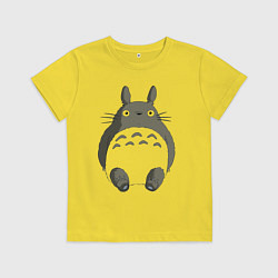 Футболка хлопковая детская Тоторо с прозрачным пузиком, цвет: желтый