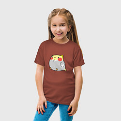 Футболка хлопковая детская Пухлый попугайчик, цвет: кирпичный — фото 2
