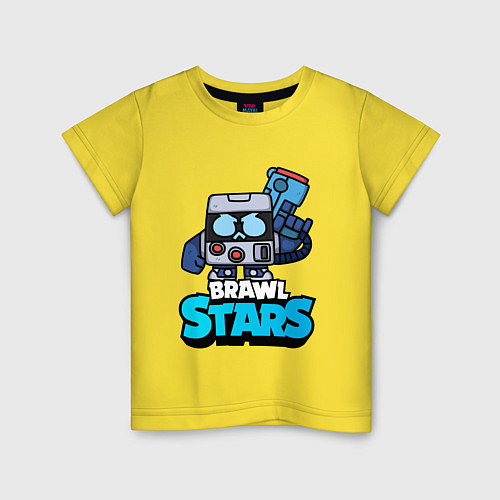 Детская футболка Virus 8 bit brawl stars Blue / Желтый – фото 1