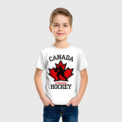 Футболка хлопковая детская Canada Hockey, цвет: белый — фото 2