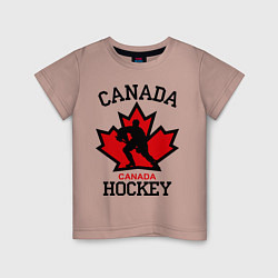 Футболка хлопковая детская Canada Hockey, цвет: пыльно-розовый