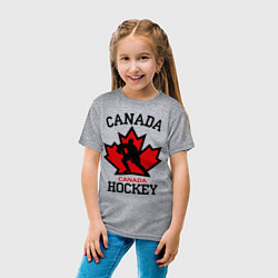 Футболка хлопковая детская Canada Hockey, цвет: меланж — фото 2