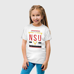 Футболка хлопковая детская NSU, цвет: белый — фото 2