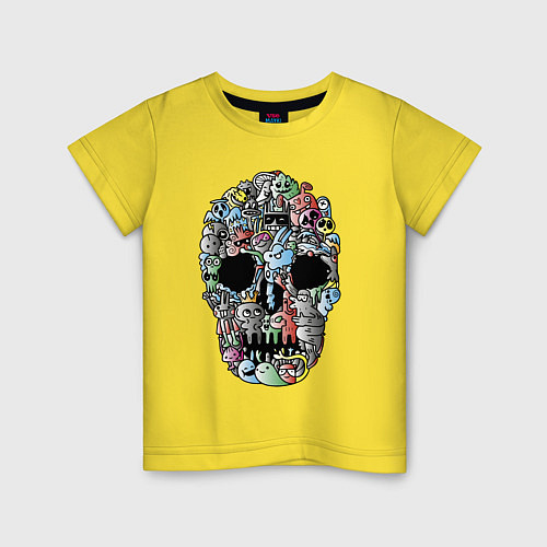 Детская футболка Tosh Cool skull / Желтый – фото 1
