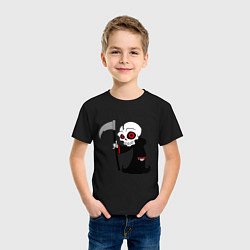 Футболка хлопковая детская Смерть с косой, цвет: черный — фото 2