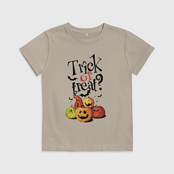 Футболка хлопковая детская Кошелек или жизнь!, цвет: миндальный