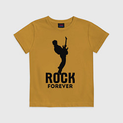 Футболка хлопковая детская Rock forever, цвет: горчичный