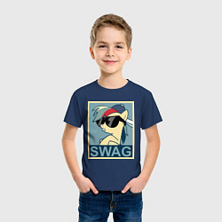 Футболка хлопковая детская Rainbow Dash swag, цвет: тёмно-синий — фото 2