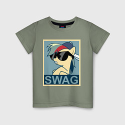 Футболка хлопковая детская Rainbow Dash swag, цвет: авокадо