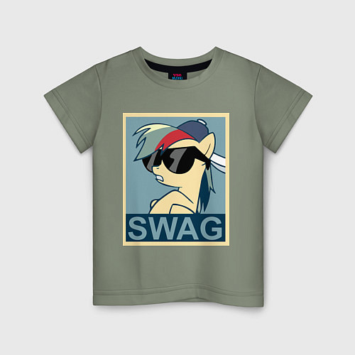 Детская футболка Rainbow Dash swag / Авокадо – фото 1