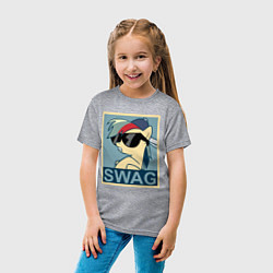 Футболка хлопковая детская Rainbow Dash swag, цвет: меланж — фото 2