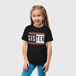 Футболка хлопковая детская Sister, цвет: черный — фото 2