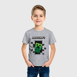 Футболка хлопковая детская Майнкрафт, цвет: меланж — фото 2