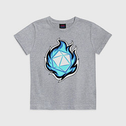 Футболка хлопковая детская DnD, Doungeon and Dragons, d20, цвет: меланж