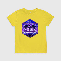 Футболка хлопковая детская DnD, d20, Dragon, Дракон, ДнД, цвет: желтый