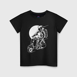 Футболка хлопковая детская Космонавт хипстер, цвет: черный