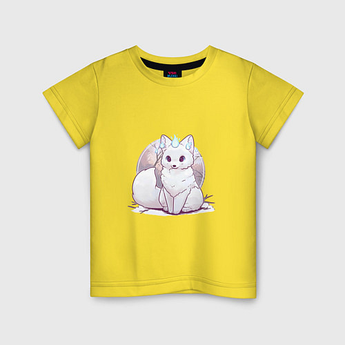 Детская футболка Белый лис / Желтый – фото 1