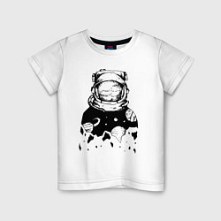 Футболка хлопковая детская Космонавт, цвет: белый