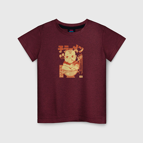 Детская футболка Baby Pasta / Меланж-бордовый – фото 1