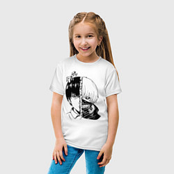 Футболка хлопковая детская Токийский гуль, цвет: белый — фото 2