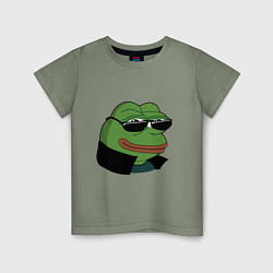 Футболка хлопковая детская Pepe в очках EZ, цвет: авокадо