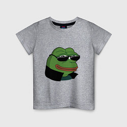 Футболка хлопковая детская Pepe в очках EZ, цвет: меланж