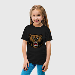 Футболка хлопковая детская Злой Медведь, цвет: черный — фото 2