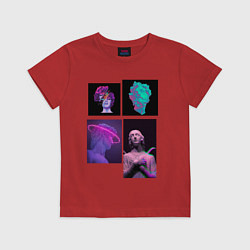 Футболка хлопковая детская Vaporwave art 78, цвет: красный