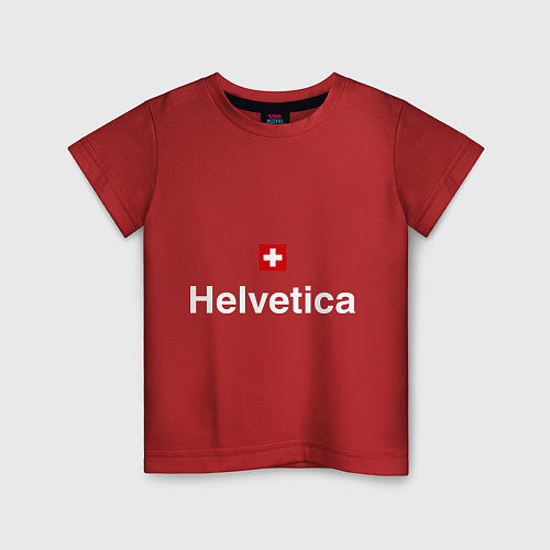 Детская футболка Helvetica Type / Красный – фото 1