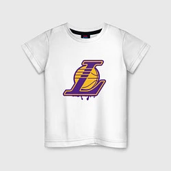 Футболка хлопковая детская Lakers, цвет: белый
