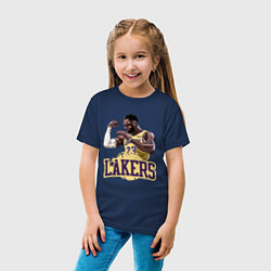 Футболка хлопковая детская LeBron - Lakers, цвет: тёмно-синий — фото 2