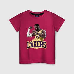 Футболка хлопковая детская LeBron - Lakers, цвет: маджента