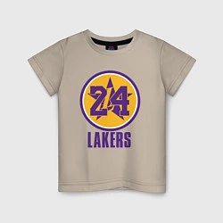 Футболка хлопковая детская 24 Lakers, цвет: миндальный