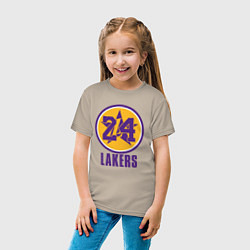 Футболка хлопковая детская 24 Lakers, цвет: миндальный — фото 2