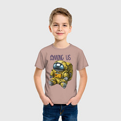 Футболка хлопковая детская Among Us, цвет: пыльно-розовый — фото 2