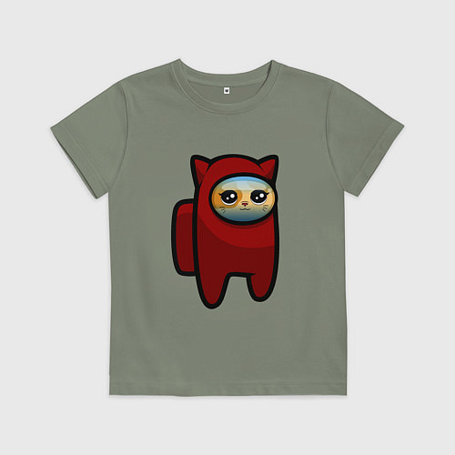 Детская футболка Among us Cat / Авокадо – фото 1