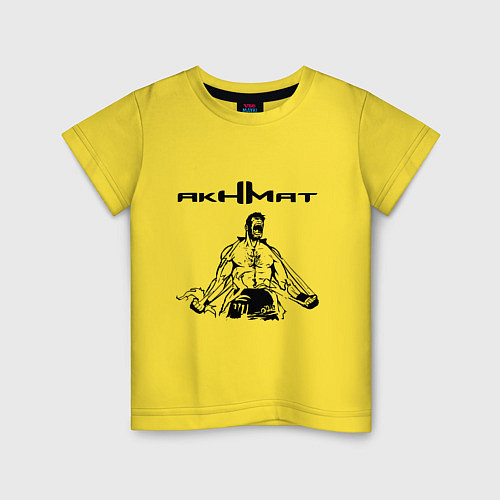Детская футболка Ахмат боец / Желтый – фото 1